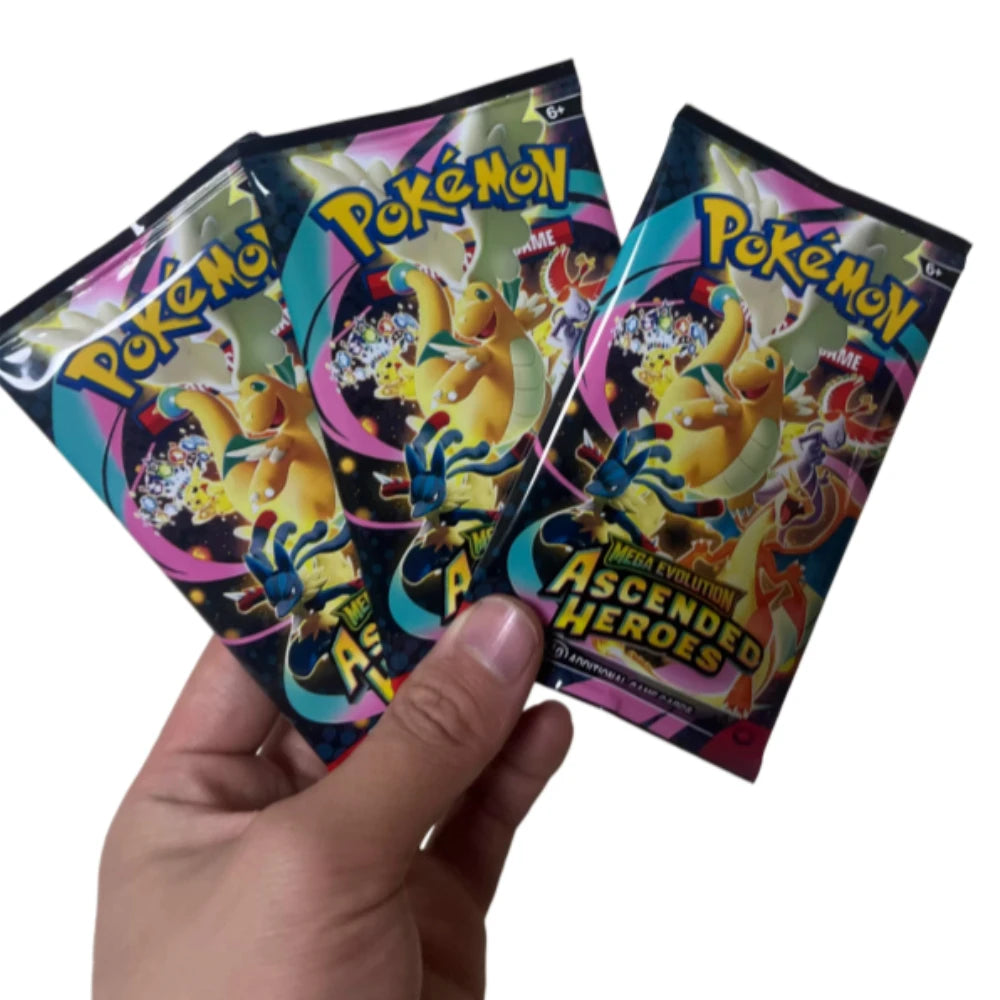 Pokemon English Mega Evolution Booster Box Ascended Heroes Phantasmal Flames Holographic Rare TCG Cards for Kids Gift Collection