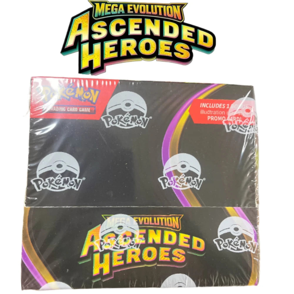 Pokemon English Mega Evolution Booster Box Ascended Heroes Phantasmal Flames Holographic Rare TCG Cards for Kids Gift Collection
